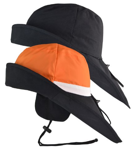 Südwester Wendekopf Schwarz-Orange, L