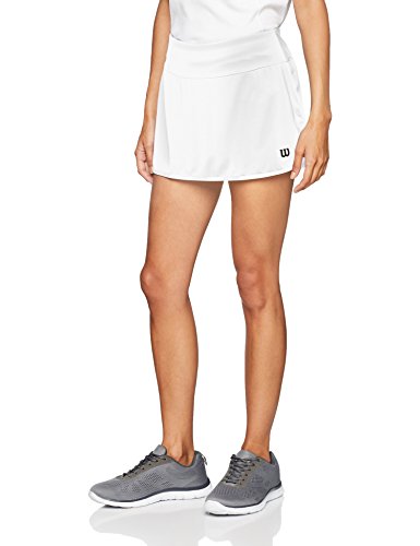Wilson Damen Tennis-Rock, W Team 12.5'' Skirt, Polyester/Elasthan, Weiß, Größe: L, WRA766201