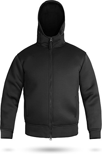 Neoprenjacke Kapuzenjacke Anglerjacke mit Fleece Futter [XS-3XL] Farbe Schwarz Größe XXL