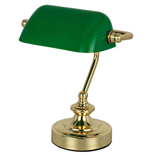 RETRO Tisch Lese Leuchte Banker Lampe Arbeits Zimmer Strahler Nacht Licht grün Globo 24917
