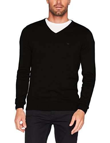 TOM TAILOR Herren Pullover Basic v-Neck Sweater, Schwarz (Black 2999), XX-Large