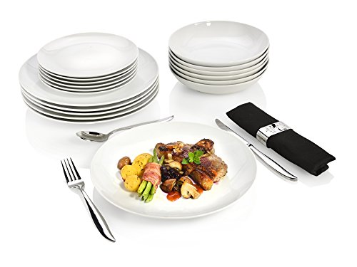 Sänger Tafelservice 'New Port' aus Porzellan 18 teilig | Für 6 Personen, im klassisch rundem Design