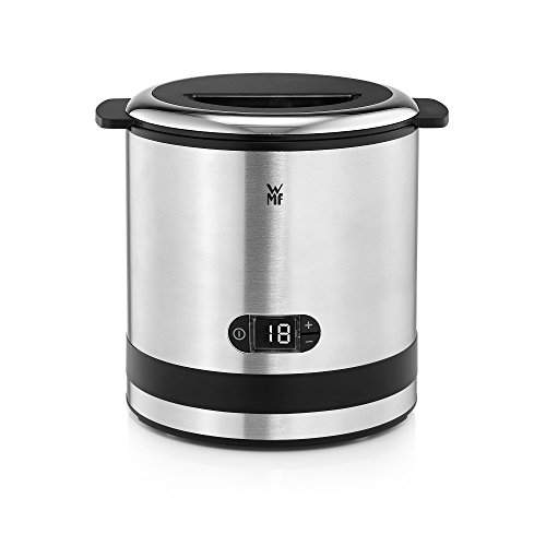 WMF KÜCHENminis Eismaschine 3-in-1, Speiseeismaschine für Frozen Yoghurt, Sorbet und Eiscreme, 300 ml, inklusive Eislöffel, edelstahl/cromargan matt/silber