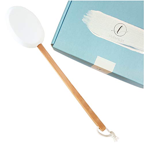 LILIENFELDT Eincremehilfe aus Holz. Rücken-Eincremer. Pflegehilfe. Rückenbürste. Rückencremer. Lotion, Creme, Salbe, Öl zur Pflege auf Haut auftragen & einschmieren.