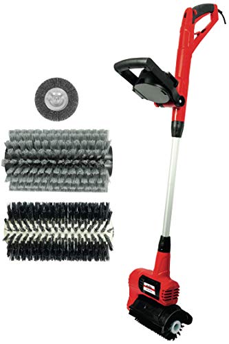 Grizzly Elektro Universal-Reinigungsbürste ERB 550 - Multireiniger für Stein, Terrassen, Fugen - Fugenbürste gegen Unkraut im Set mit 3 Bürsten