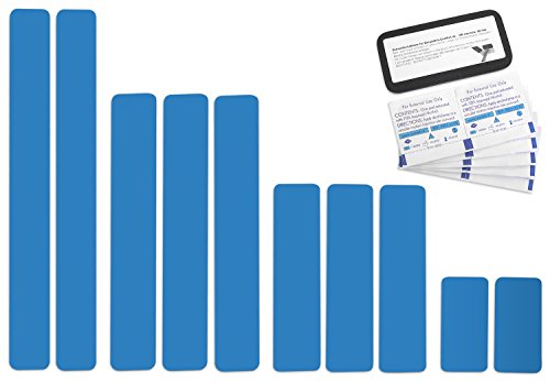 Selbstklebende Planenreparatur Tapes | 10 teilig | Easy Patch Comfort 50mm | Für Pools, Planen uvm. | Lichtblau RAL 5012