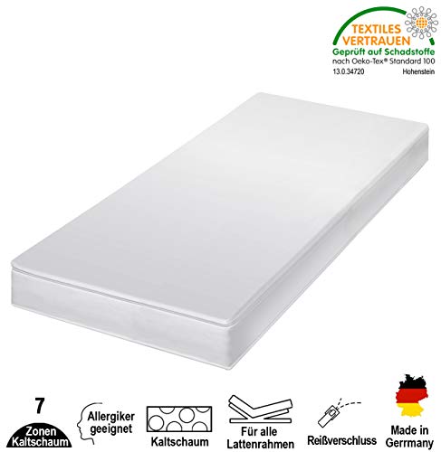 cpt hydrovital 7 Zonen Premium Kaltschaummatratze - Matratze Härtegrad 2in1 H2 & H3 - Rollmatratze (120 x 200 cm, H3)