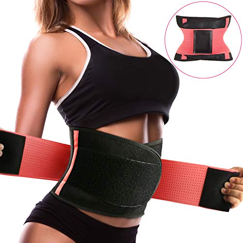 WOSTOO Taille Trimmer, Schwitzgürtel zur Fettverbrennung Verstellbarer Damen-Taillenformer Korsett Corset Power Gürtel Fitnessgürtel Bauch Weg Schwitzgürtel