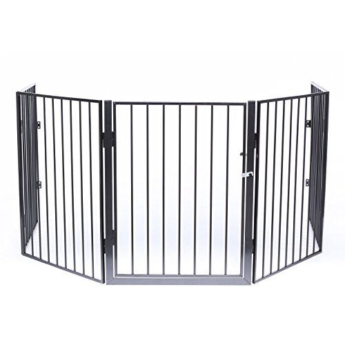 dibea KG00499, Kaminschutzgitter mit Tür, Gesamtlänge 300 cm, Ofenschutz 5-teilig (je 60 x 76 cm)