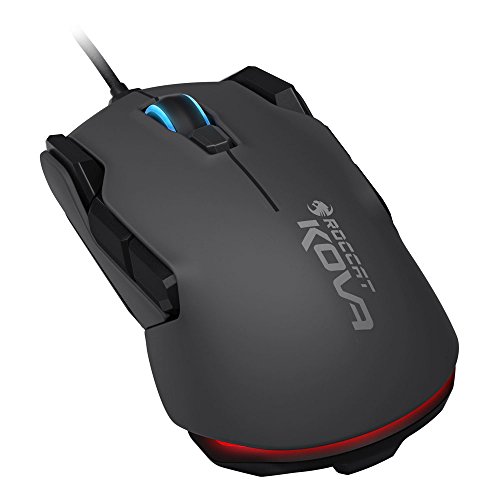 ROCCAT Kova Pure Performance Gaming Maus (7000 dpi, Rechts-/Linkshänder, 12 programmierbare Maustasten) grau/schwarz