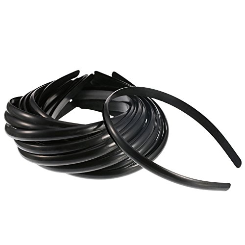 30 Paket Schwarz Kunststoff Haar Stirnband 10mm Klare Keine Zähne DIY Haarbänder Plain Stirnbänder für Mädchen und Damen