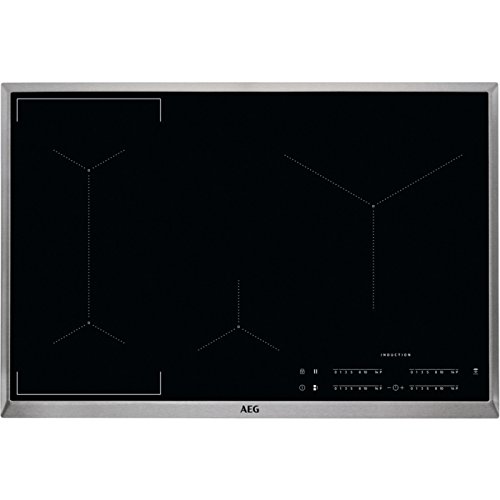 AEG IKE84441XB Autarkes Kochfeld / Induktion / Hob²Hood / Slider-Bedienung / 80 cm / Edelstahlrahmen / 4 Kochzonen / Bridge-Funktion / Powerfunktion / Kindersicherung