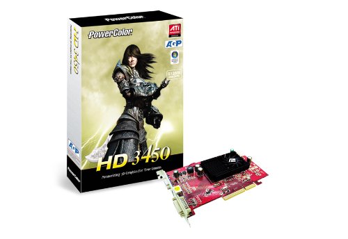 PowerColor AG3450 512MD2-V2 Radeon HD3450 GDDR2 Grafikkarte - Grafikkarten (Radeon HD3450, GDDR2, 64 Bit, 666 MHz, 2560 x 1600 Pixel, AGP 8x)