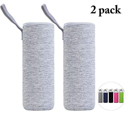 Cover Flaschen, Outgeek 2 PCS Wasser-Flaschenhalter Neopren-Fördermaschine, Grau