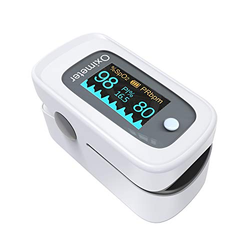 Pulsoximeter,Fingerpulsoximeter,Oximeter mit Alarm ideal zur schnellen Messung der Sauerstoffsättigung (SpO2)-Einfacher Pulsmesser für Kinder & Erwachsene-OLED Anzeige die sich mitdreht-Touch Display
