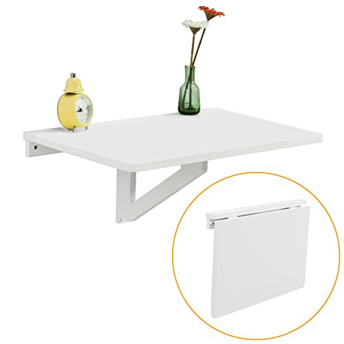 SoBuy Wandklapptisch,Küchentisch,Kindermöbel,Laptoptisch,Esstisch,Schreibtisch,60x40cm FWT03-Weiss