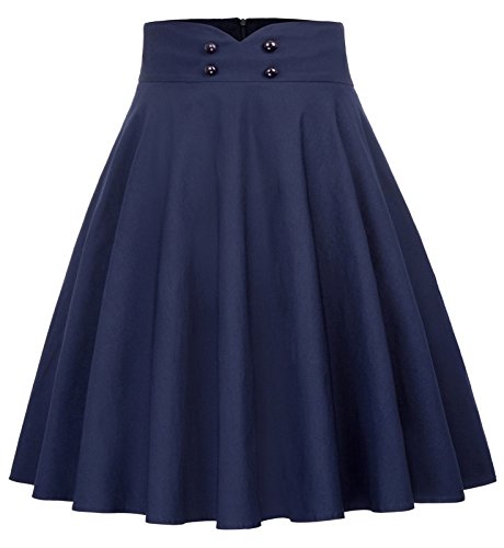elegant mädchen Retro Vintage Rock a-Linie Faltenrock Hohe Taille Rock BP560-2 M