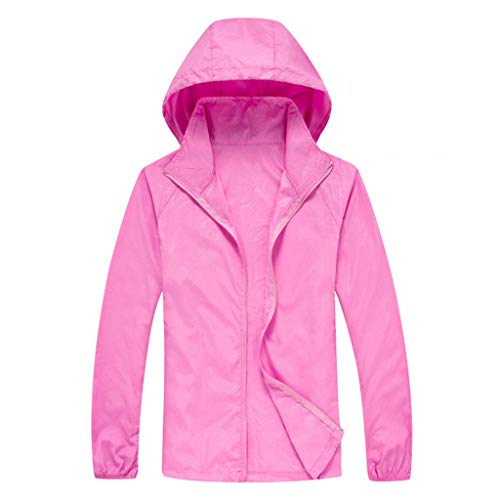 ZHANSANFM Sonnenschutzkleidung Unisex Ultradünne atmungsaktive Kleidung Radtrikot Radjacke Softshell Lightweightjacke Regenjacke upf50 uv-schutzkleidung Haut Windbreaker Outdoor （S， Pink1）