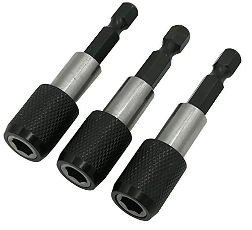 3 Stück Magnet Bithalter Schnellwechsel 60 mm 1/4' für Akkuschrauber Bohrmaschinen Bits Bithalter