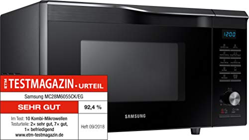 Samsung MC28M6055CK/EG Heißluft-Mikrowelle / 900 W / 28 L Garraum (Extra groß) / 51,7 cm Breite / HotBlast / Slim-Fry