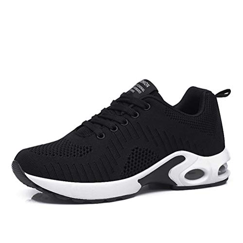 Dannto Damen Laufschuhe Air Atmungsaktiv Turnschuhe Schnürer Leichte Stoßfest Mode Sportschuhe Outdoor Athletisch Sneaker für Gym Walking Jogging Laufen Basketball Frühling Sommer(Schwarz,40)