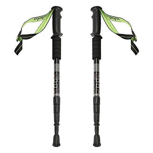 Barrageon Trekkingstöcke aus Ultraleicht Luftfahrt-Klasse Aluminium Durable Wanderstöcke Antishock Längeverstellbar Teleskopstöcke für Nordic-Walking Trekking Wandern Bergsteigen Max.110cm - 1 Paar