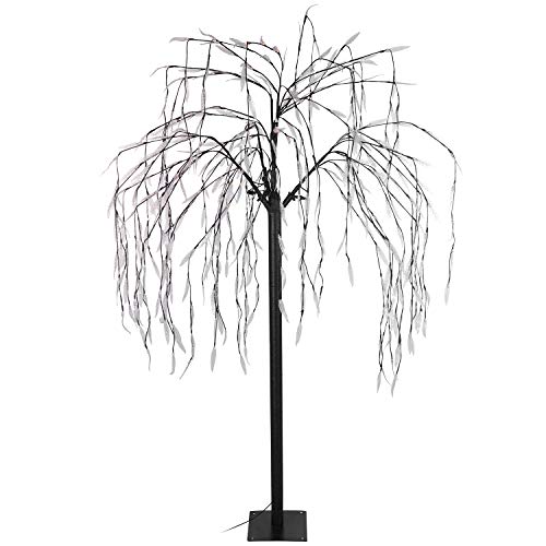 Multistore 2002 Lichterbaum Trauerweide 400 warmweiße LED H180cm mit Lauflicht, Lichterdeko Stimmungslicht Leuchtbaum Dekoration Stimmungsleuchte