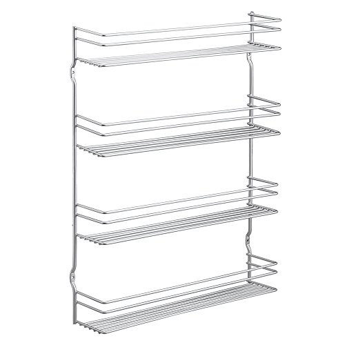 Metaltex 364634039 4-Etagen Pepito Gewürzregal, Polytherm beschichtet, silber, 8.0 x 36.0 x 45.0 cm
