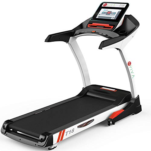 AsVIVA Laufband T18 Pro App & Wi-Fi kompatibel EIN Heimtrainer mit 15,6“ Touchscreen Android-Computer | 12% Steigung | 7 PS Motor bis zu 20 km/h | Pulsempfänger | klappbar