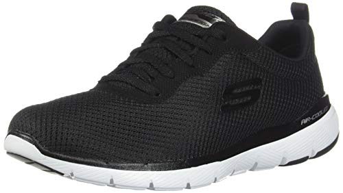 Skechers Damen Flex Appeal 3.0 Sneaker, Schwarz (Black White BKW), 38 EU