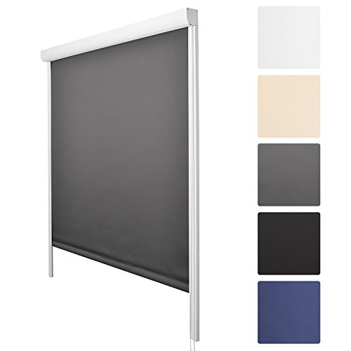 Sol Royal Kassettenrollo SolReflect 90x175cm anthrazit Thermorollo - seitliche Führungsschienen - ohne Bohren