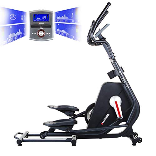 HAMMER Premium Ellipsentrainer EX 300 BT - APP Steuerung für Smartphone - Bluetooth Anbindung - Kompatibel mit: Kinomap, iConsole+ und BitGym - 22 Trainingsprogramme