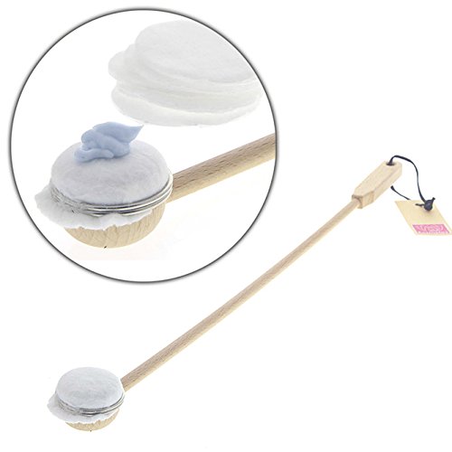 Kosmetex Eincremehilfe am gebogenen Stiel 50cm, der Eincremer Alltagshilfe für Rücken eincremen mit Lederband