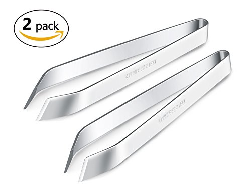 2 Stück Grätenzange Edelstahl, Pinzette für Fisch - Geeignet für Ente Huhn Schwein Haar