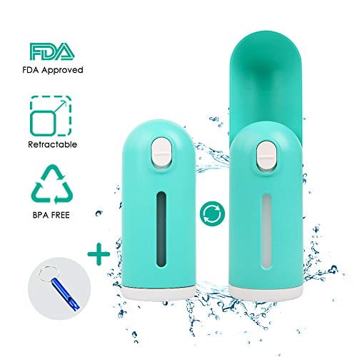 Tarnel Hunde Trinkflasche für Unterwegs Haustier Wasserflasche Wasserspender Leckdichte Trinknapf Antibakterielle 300ml Tragbare Trinkflasche Wasserspender für Unterwegs Reise Wandern