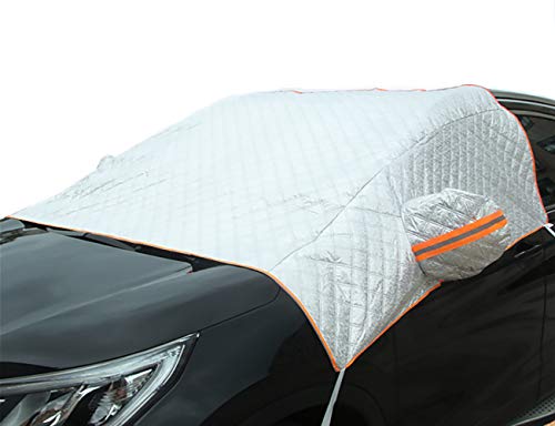 Frontscheibe Abdeckung Windschutzscheiben Autoabdeckung Winterabdeckung Eisschutzfolie Auto Scheibenabdeckung Winterschutz Faltbare Abnehmbare für gegen Schnee Frost und Sonne Sonnencreme145*210cm