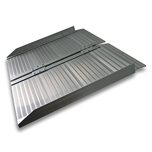 Rollstuhl Rampe Rollstuhrampe Aluminium klappbar 62 cm bis 270 kg mobil faltbar Flachrampe