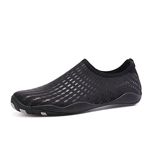 LeKuni Badeschuhe Damen Herren Schwimmschuhe Kinder Surfschuhe Barfuß Schuhe Wasserschuhe Strandschuhe Aquaschuhe Rutschfeste Neoprenschuhe(38LABEL=39EU,61_Schwarz)