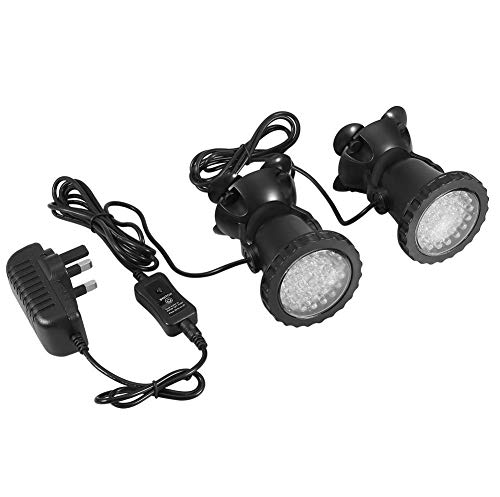 Pssopp Unterwasserbeleuchtung Unterwasserleuchte Strahler Aquarium Licht Wasserdichtes IP 68 LED Unterwasser Strahler mit Fernbedienung für Wasser Garten Teich Fisch Tank(mit 2 Strahler)