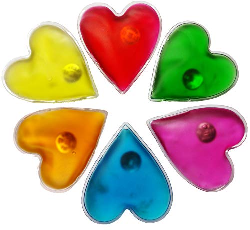 Filfia Handwärmer Herzform, 6 Taschenwärmer für Warme Hände im Winter, Taschenkissen, Wiederverwendbare Wärmekissen (Orange, Rot, Grün, Türkis, Orange, Gelb)