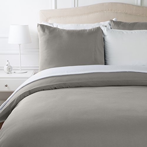 AmazonBasics - Bettwäsche-Set, Mikrofaser, 200 x 200 cm - Taupe