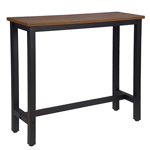 WOLTU #1244 1x Bartisch Bistrotisch Stehtisch Esstisch, Metallgestell, Tischplatte aus MDF, 120x40x100cm(BxTxH)