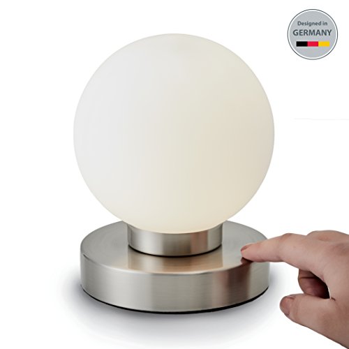 B.K.Licht Tischleuchte | Tischleuchte | Nachttisch-Leuchte für Schlafzimmer | Touchfunktion | IP20