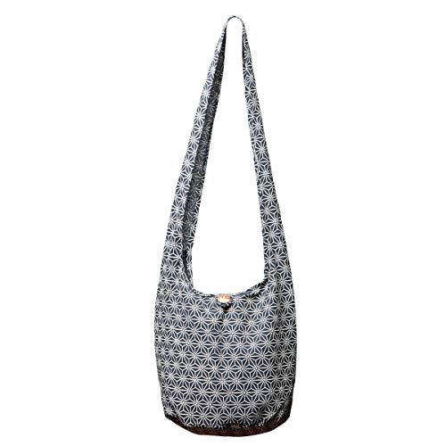 PANASIAM Schultertaschen Asanoha Design in schwarz, L