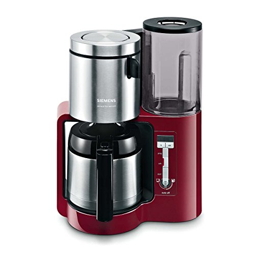 Siemens TC86504 Kaffeemaschine (1100 Watt, 8-12 Tassen, Edelstahl Thermokane) cranberry red