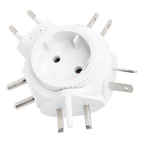 LogiLink PA0054  Reiseadapter Steckdose für Euro Stecker, 2500W Weiß