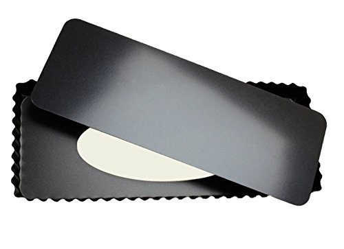 Besnail 2Stück Rechteckige Tarteform 36 X 15 X 3 cm mit Antihaftbeschichtung und Optimale Wärmeleitung, Quicheform mit Hebeboden Wellenrand