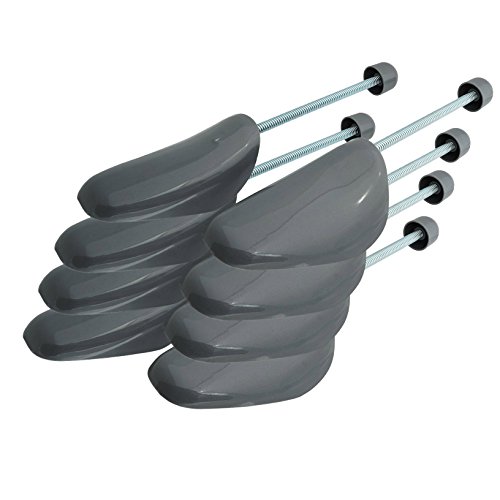 Incutex 4 Paar Schuhstrecker Schuhformer Schuhspanner aus Kunststoff, variabel bis Gr. 44, grau