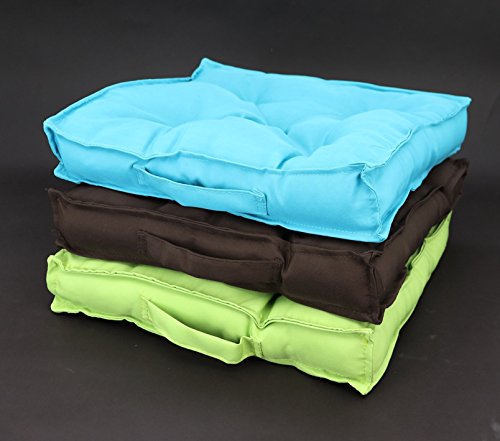 heimtexland Matratzenkissen mit 5-Punkt-Steppung und Tragegriff 38x38 cm in türkis Lounge Kissen Sitzauflage Garten Sitzkissen Outdoor Polster Stadionkissen Stuhlkissen Typ333