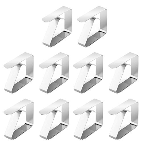 EXTSUD 10er Edelstahl Tischdeckenklammer Garten Tischdeckenhalter Tischtuchhalter Tischtuchklammern Tischtuch Clips Geeignet für 2,5-3,5 cm Desktop Zum Klammer Befestigen der Tischdecke